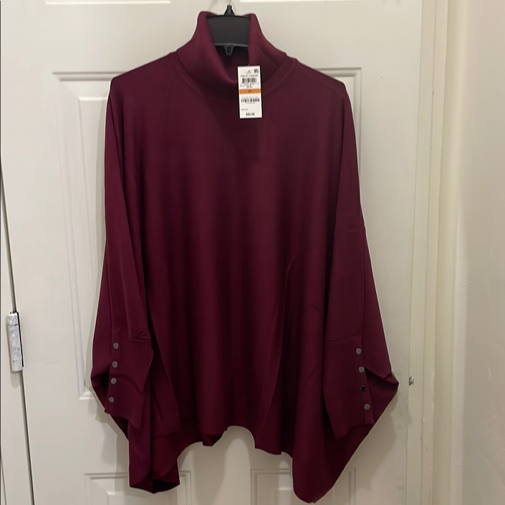 Alfani Red Turtleneck Dolman Sleeve Tunics